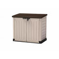 Keter 1200L Multifunctional Resin Garden Storage Box with Flat Roof, Beige