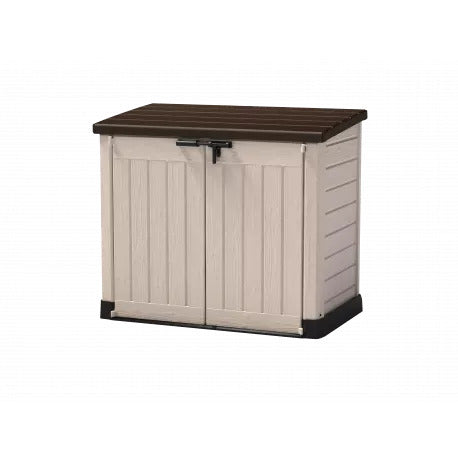 Keter 1200L Multifunctional Resin Garden Storage Box with Flat Roof, Beige
