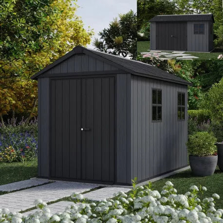 Keter Newton 759 Anthracite Grey Resin Garden Shed (5.92m²) + Floor