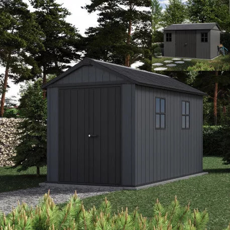 Keter Newton 7511 Anthracite Grey Resin Garden Shed (7.25m²) + Floor
