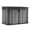 Keter Signature Grey Wood-Effect Resin Garden Storage Box - 2020L