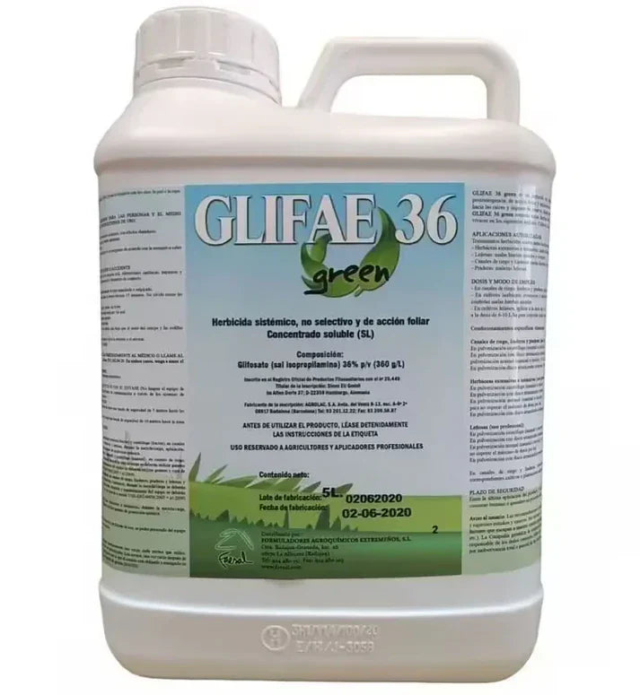 Désherbant Glyphosate GLIFAE 5L Herbicide systémique 360 g/L