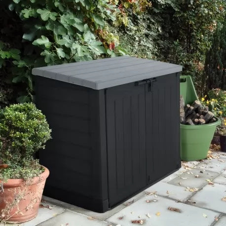 Keter Store-It-Out Max 1200L Multi-Purpose Resin Garden Storage Box with Flat Roof, Black